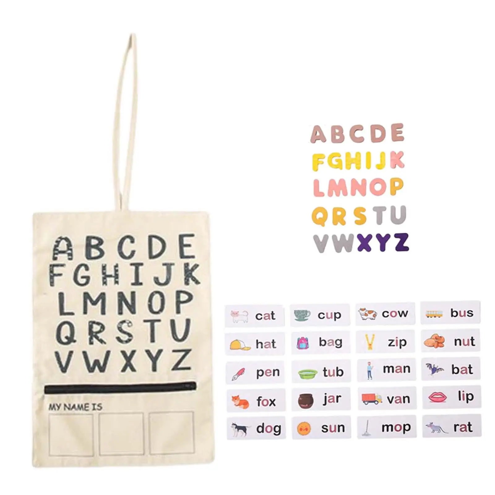 Alphabet Letter Matching Flash Cards with Storage Bag Word Spelling Game for Kids Children Preschool Girls Birthday Gifts