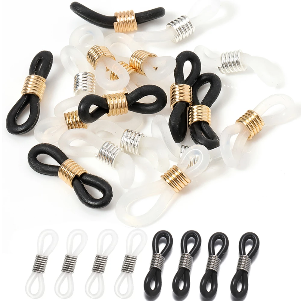 

50pcs Glasses Chain Silicone Rubber Ring Sunglasses Non Slip Retainer DIY Accessories Strap Eyelets Rope Cord Holder Connector