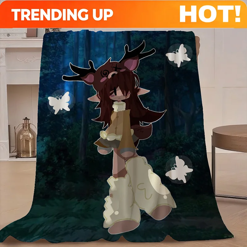 Customize 99 Nights in the Forest - Flannel Blanket with White Butterfly Pattern Print, an Excellent Gift for Family Parties, Fe