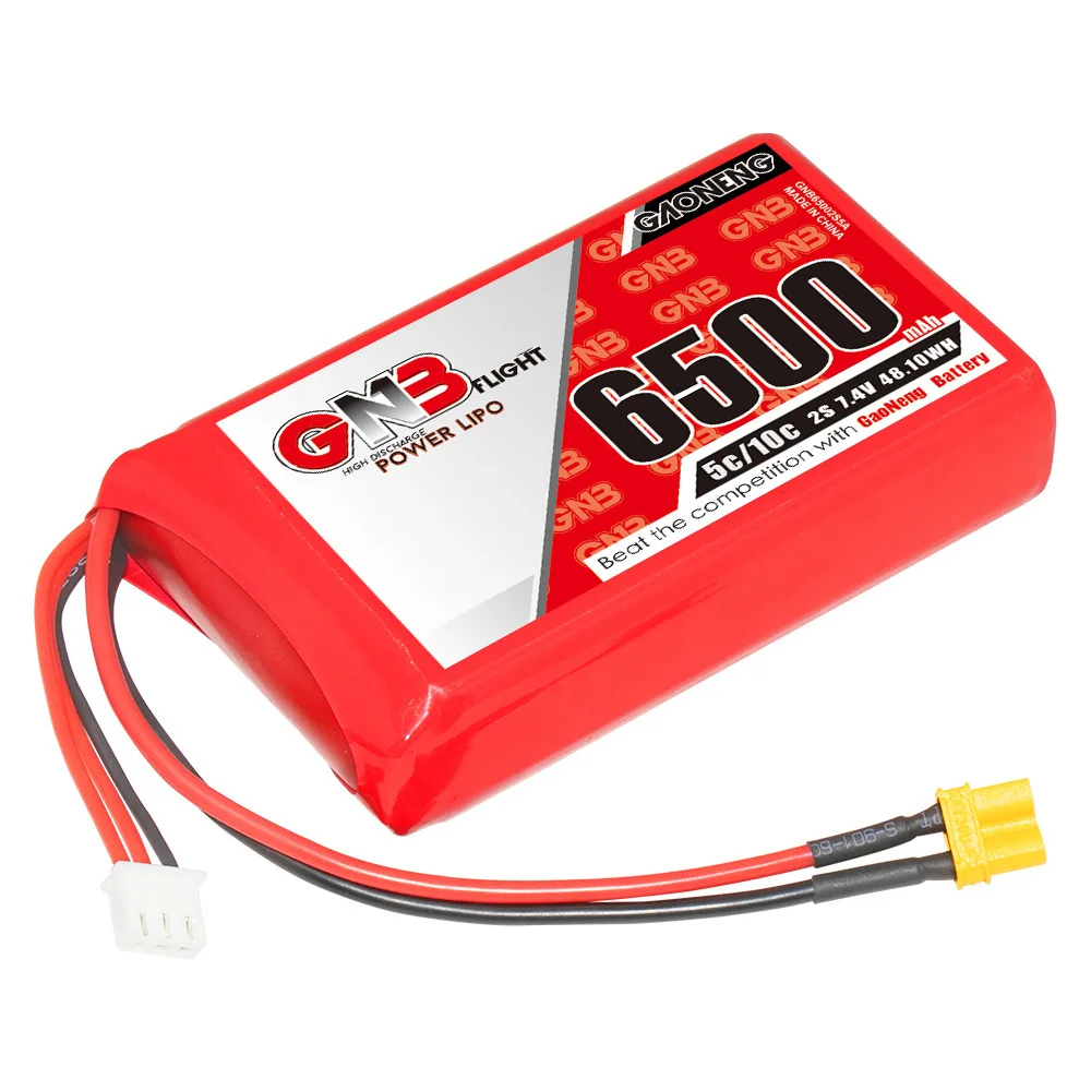 GNB 2S 7.4V 6500mAh 5C/10C LiPo Battery RadioMaster Boxer For RC Drones Parts FPV Remote Control Receiver Battery