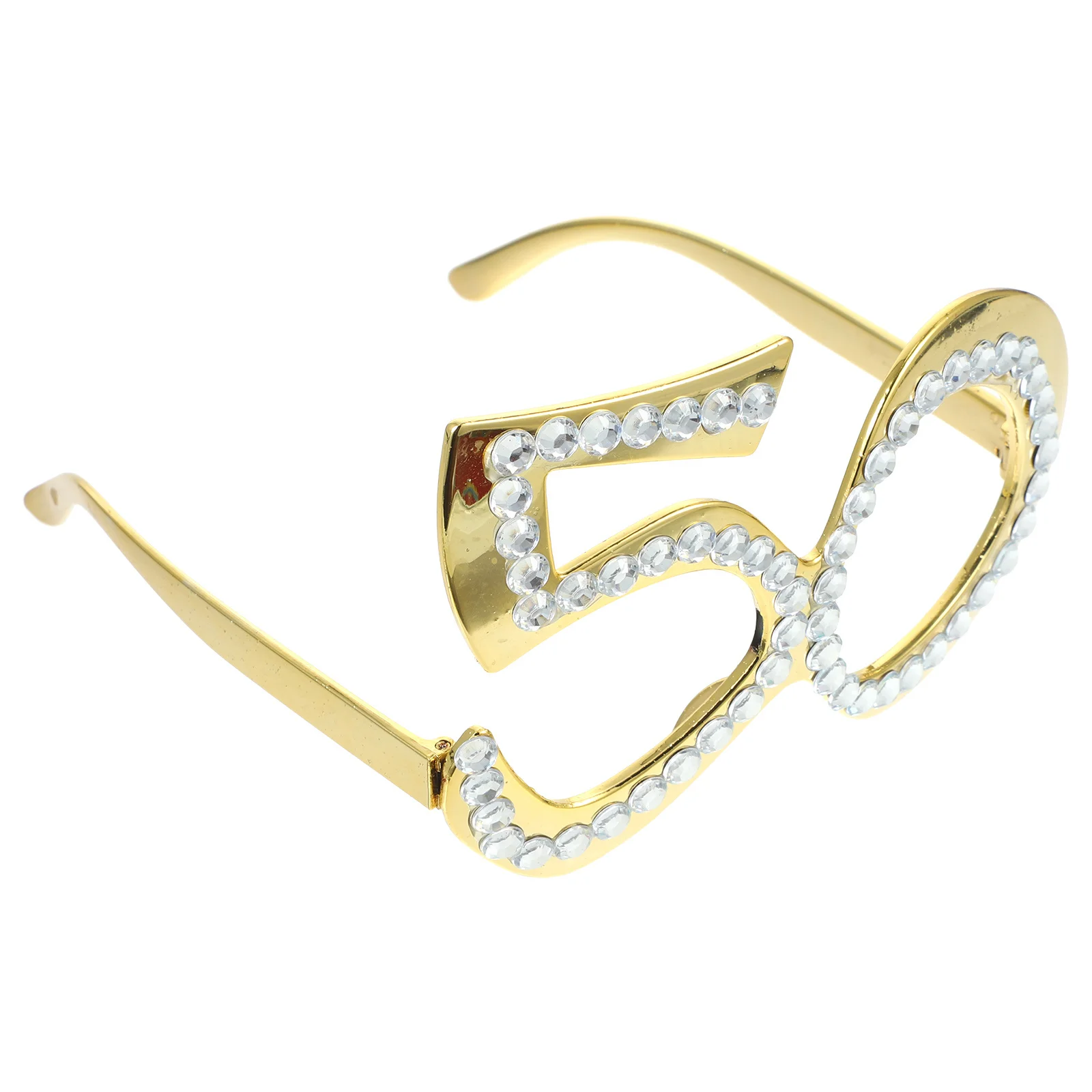 

1 Pair 50Th Birthday Party Glasses Rhinestone Glitter Frame Number Eyeglasses Novelty Costume Sunglasses Age Decor Party Photo