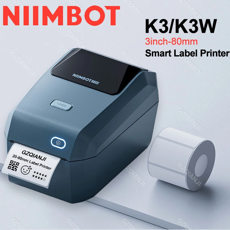 Newest Niimbot K3 Desktop Barcode Label Printer 80mm Thermal Printing Bluetooth Wifi USB Mobile Machine for Small Business