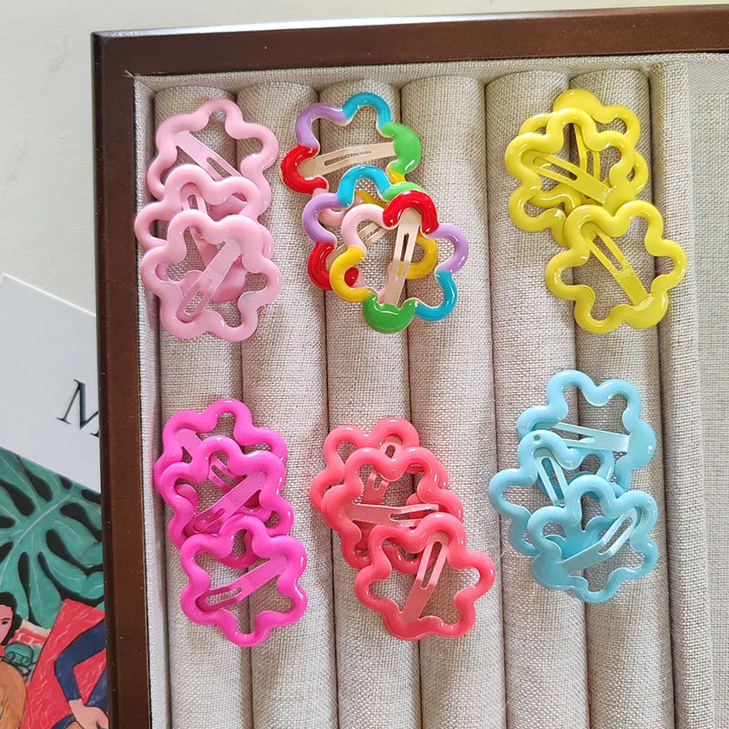 3pc Cute Colorful Flower Small BB Hairpin Hair Clips for Girls Kids Childs Sweet Gift Hair Accessories Party Holiday Ornamen