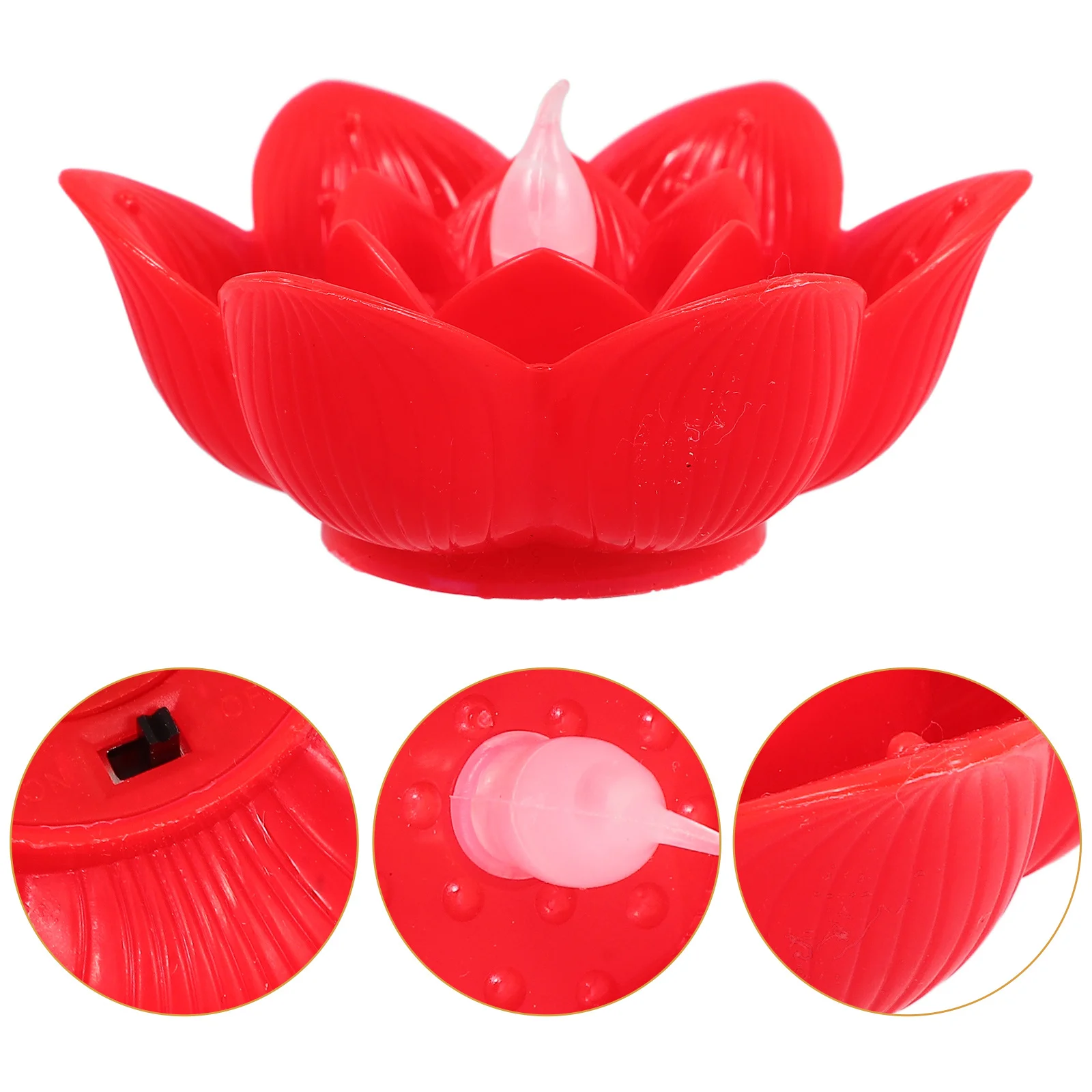 2 قطعة Led الإلكترونية لوتس ضوء واقعية زهرة صغيرة مصباح عديمة اللهب العائمة لحفل زفاف مهرجان الديكور الأحمر