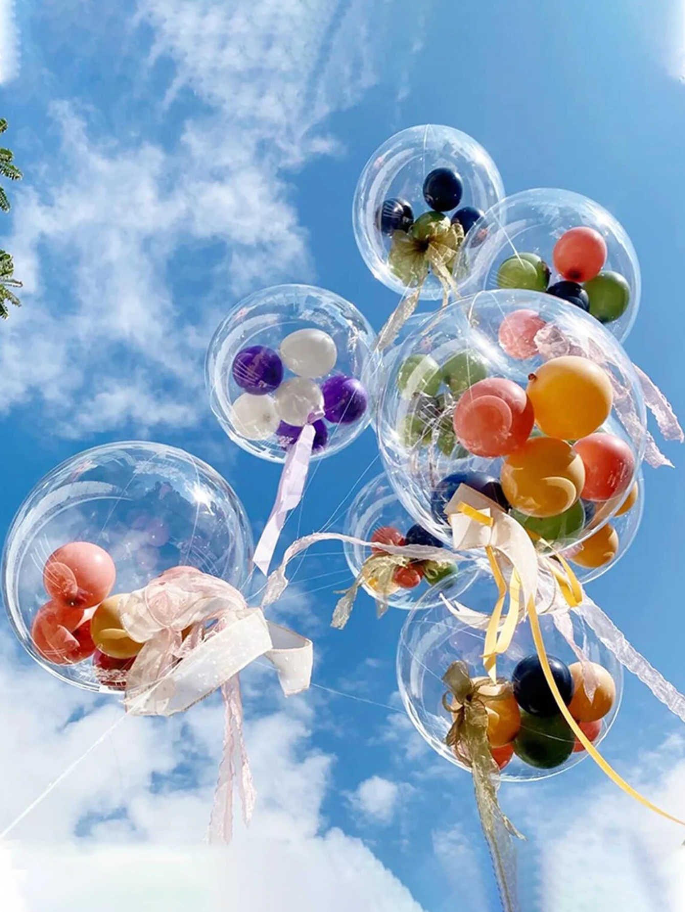 22 Zoll Bobo-Ballons, 5 Stück Transparente Bobo-Ballons, Durchsichtige Bubble-Ballons für Hochzeit Geburtstag Party Dekoration – Detail 4
