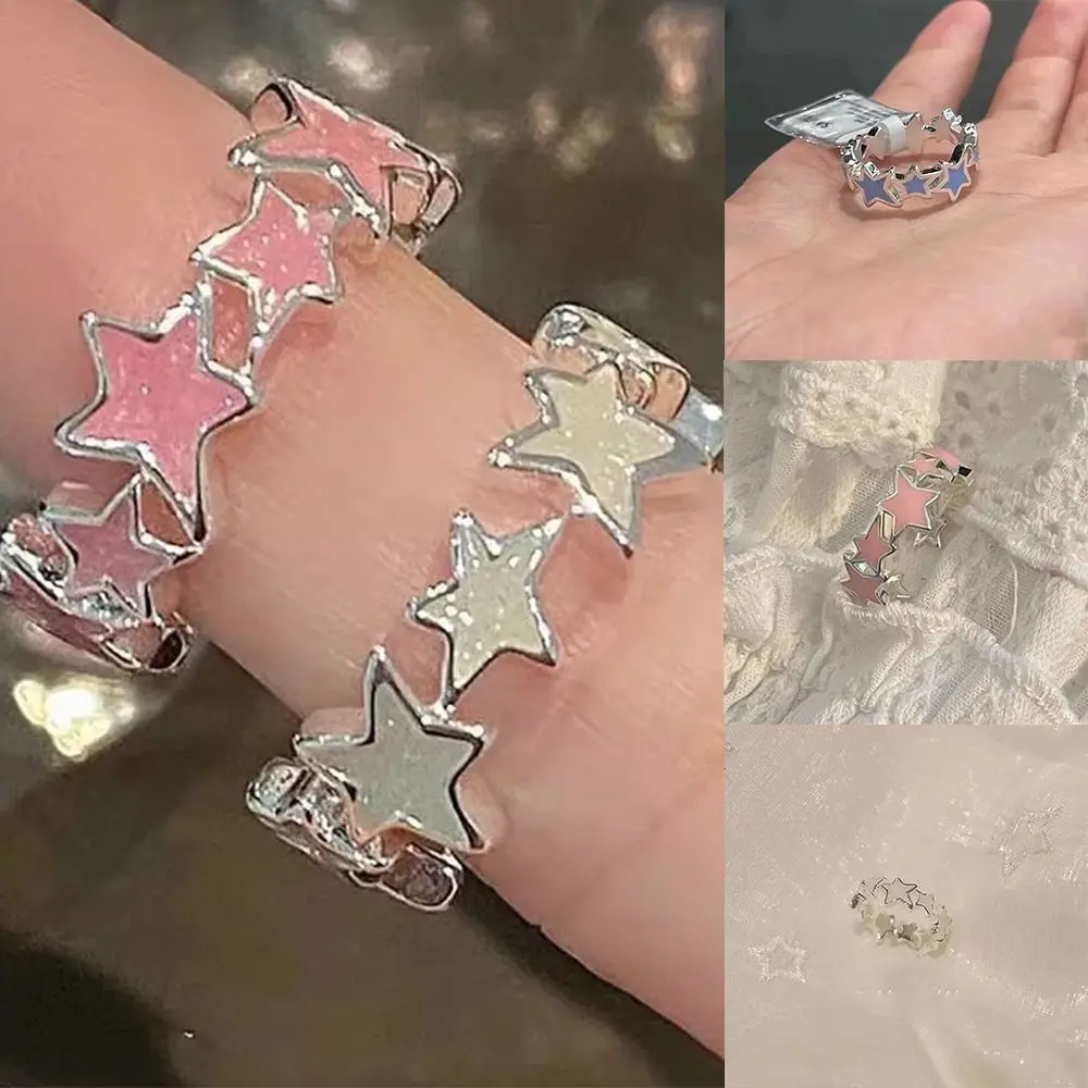 Geometric Irregular Star Ring Korean Style Jewelry Accessories Y2K Open Ring Alloy Minority Design Finger Buckle Men