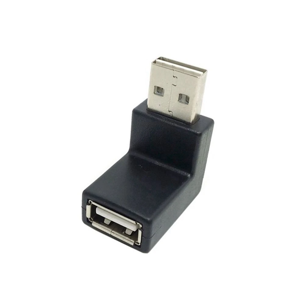 Conector adaptador macho hembra para ordenador portátil y PC, Conector de 90 grados, izquierda/derecha/abajo/arriba, USB 2,0 A, durabilidad y rendimiento estable