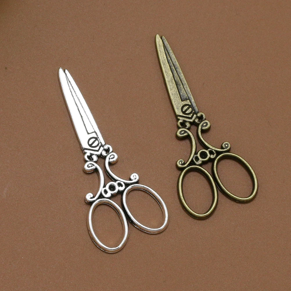 20pcs Barber Scissor Pendant Alloy Charm Diy Jewelry Making Accessory For Necklace Bracelet Keychain Craft Decor Bronze