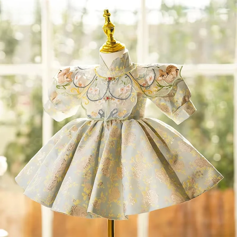 

Flower Dresses One Year Old Chinese Style Dresses Baby's Week-grabbing Banquet CheongsamMatching Clothes Flower Girl Spring