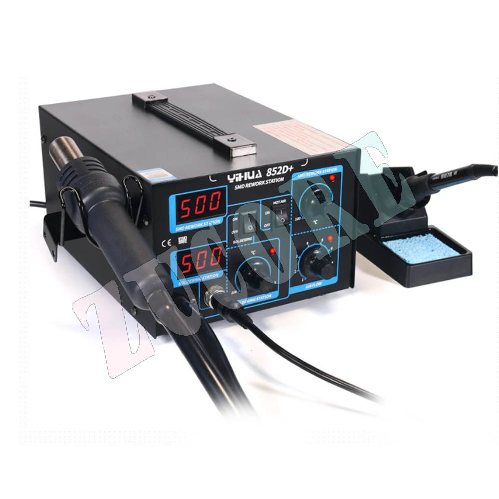 YIHUA 852D+Pump Air Flow Adjustable Hot Air With Soldering Soldering Station 2 in1 hot  desoldering station