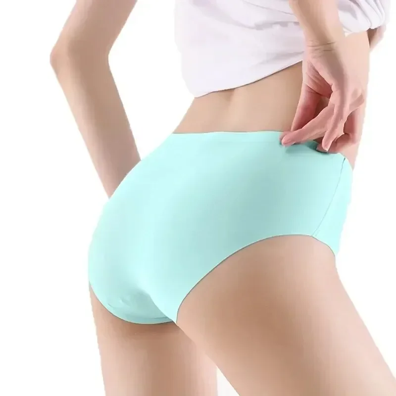 9-Pack Seamless Women’s Underwear, Ice Silk Mid Waist Briefs Set, Soft Comfortable Panties for Daily Wear - Image 4