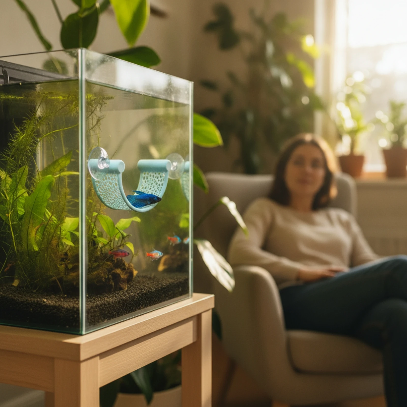 Aquarium Planted Setup - Betta Aquatic Rustplaats Ruimtebesparende gaaswieg met