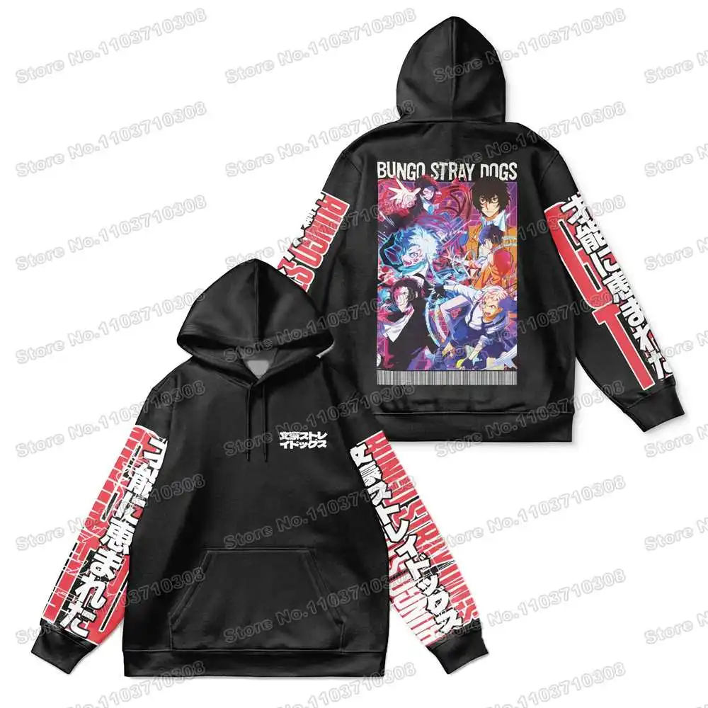 Warm Running Sportswear Bungou Stray Dogss-Hoodie Anime Fishing Camping  Men's Hoodie Harajuku Autumn Winter Streetwear Clothe