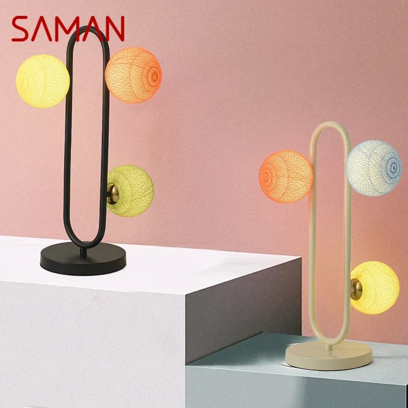 SAMAN ContemporaryTable Lamp Personalized Creativity Children's room Living Room Bedroom Study Villa Hotel LED Desk Light