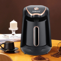 Sokany Hot Sale 100% BPA Free 1 To 4 Cup 600W Electric Brewing Capacity Greek Turkish Coffee Maker Pot Set For Travel Office