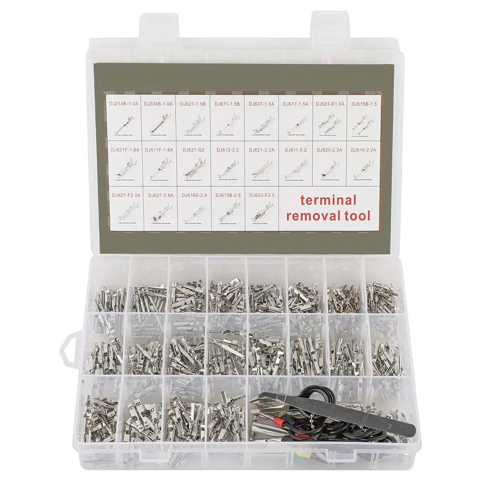 460 Stück 1/1,5/1,8/2,2/2,8/3,5mm Kabelendverschlüsse Stecker und Buchsen für Kfz-Verkabelung und Elektrische Anschlüsse – Detail 1