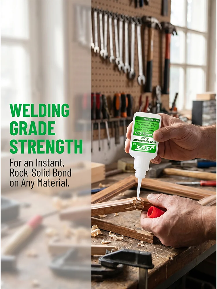 High Strength Instant Welding Super Glue, 50g, Large Capacity, Quick Drying, Waterproof, Heat and Shock Resistant, Transparent, Leaves No White Marks, Repair Adhesive
