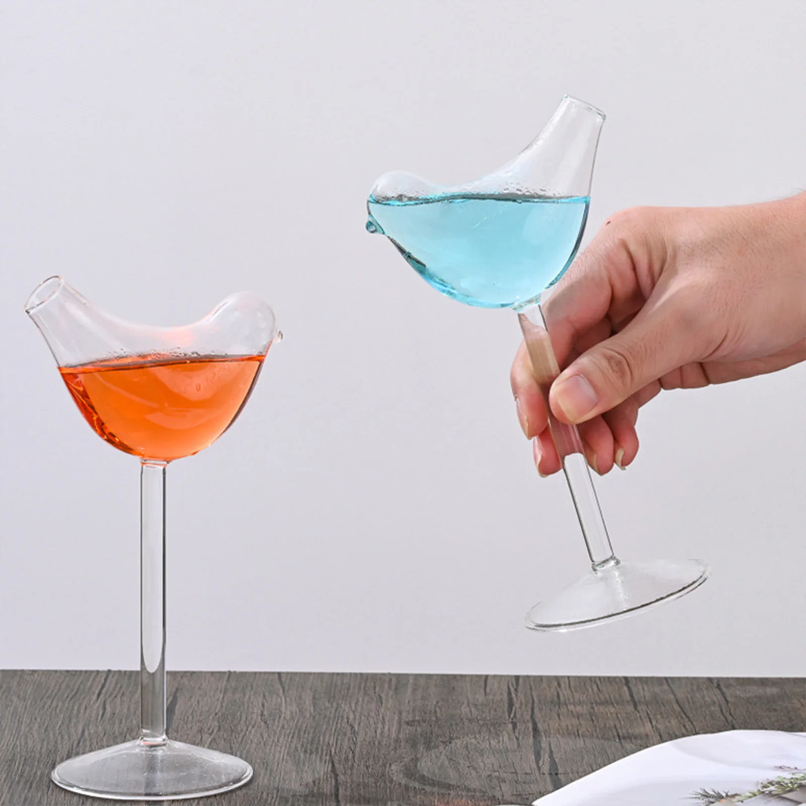 4Pcs Creative Birds Cocktail Glass Unique Clear Crystal Glasses Lovely Birds Drinking Bottle for Champagne/Mixed Drinks/Liquor view 2