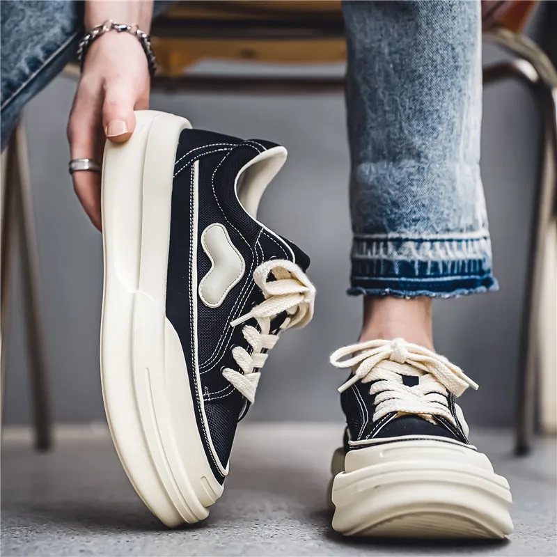 2024 Spring New Internet Celebrity Thick Sole Comfortable and Sporty Trendy Small Top Fashion Versatile Mesh Men's Shoes