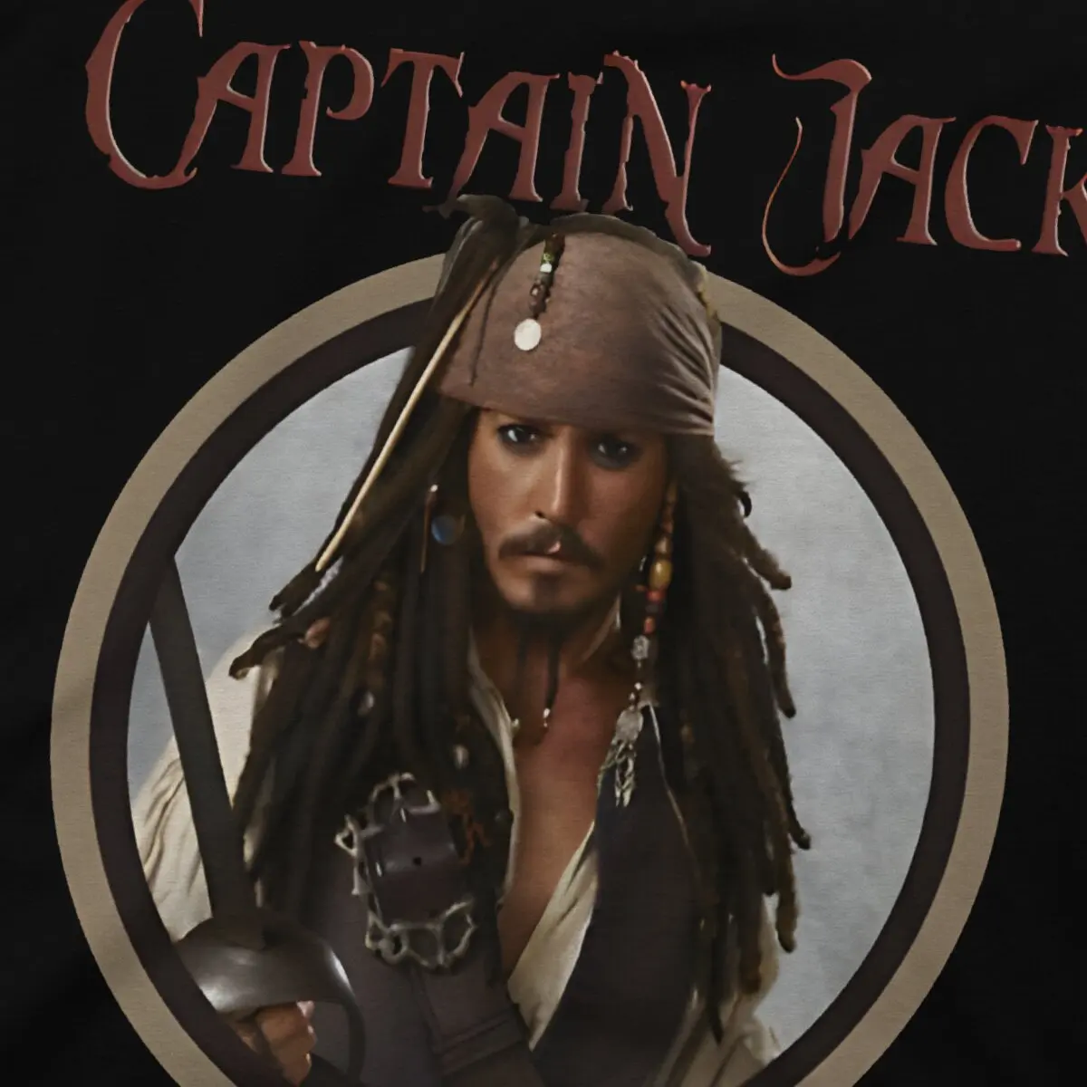 Captain T-Shirts Men Actor Johnny Depp Vintage Pure Cotton Tee Shirt Crew Neck Short Sleeve T Shirt Gift Idea Clothing