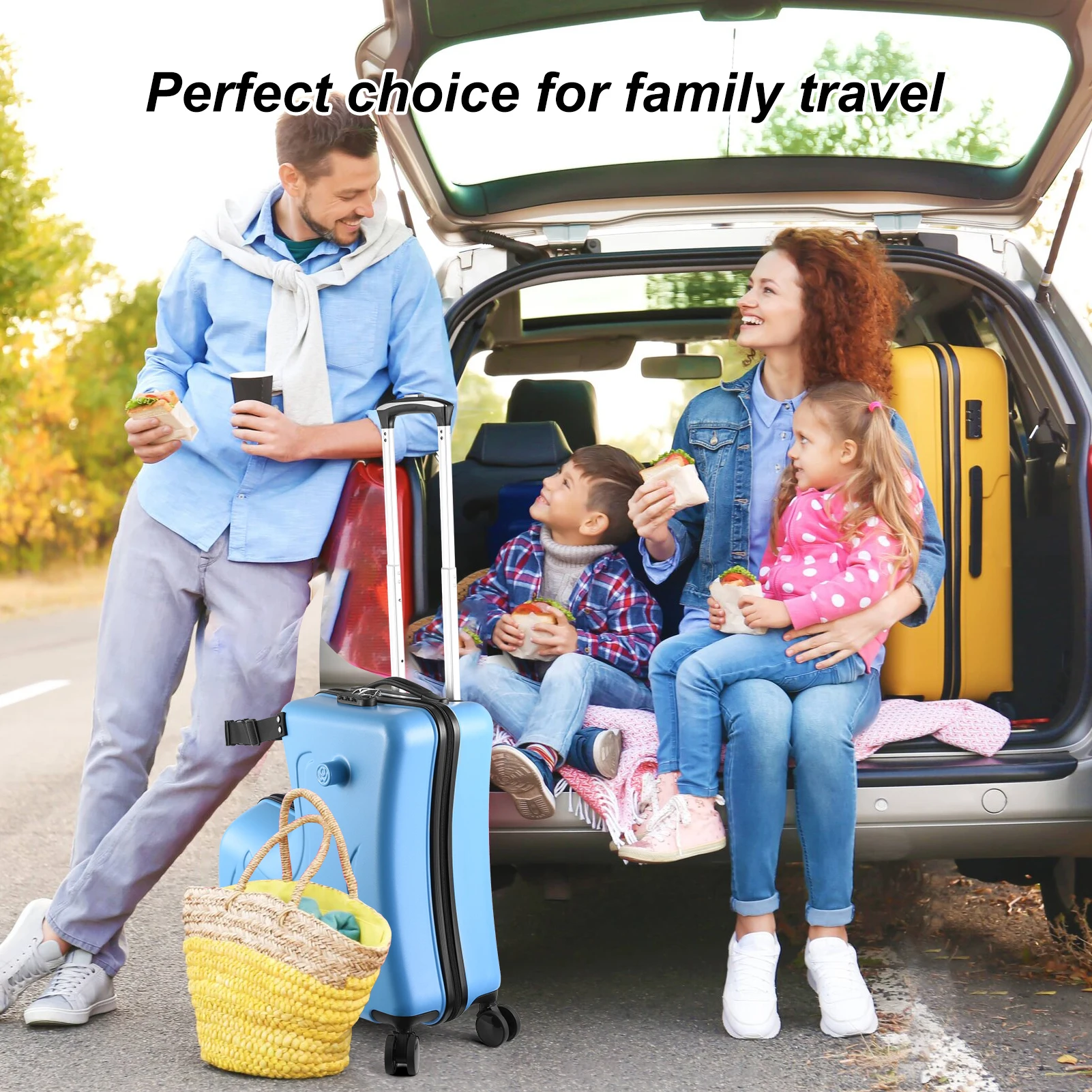 24 Inch Kids Ride on Luggage, Heavy Duty Toddler Travel Suitcase with Safety Belt and Smooth Rolling Wheels, Durable ABS PC Childrens Ride-On Suitcase for Boys Girls Age 4-10, Large Capacity for Travel