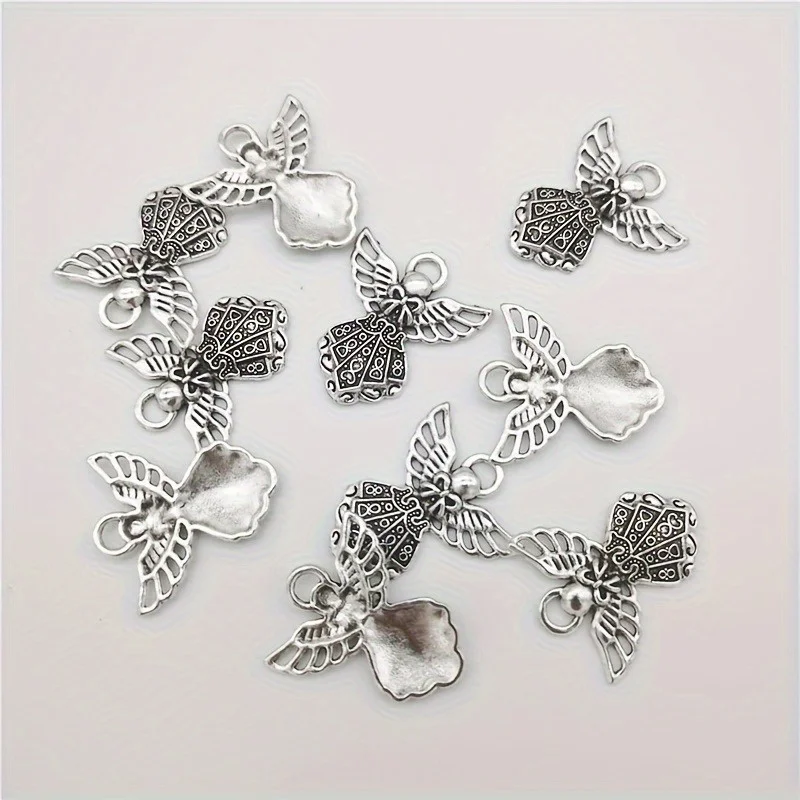 20pcs Wing Guardian Angel Charms Beads Pendants for DIY Handmade Bracelet Necklace Jewelry Making