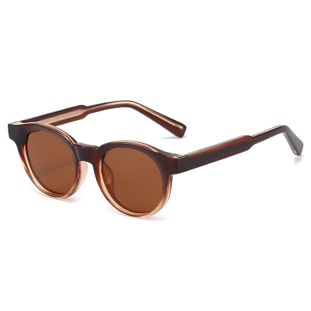 Runde Retro-Sonnenbrille für Damen, CP-Rahmen, Metallkern, hochwertige polarisierte Sonnenbrille, Fahren, Reisen, Strandfarben