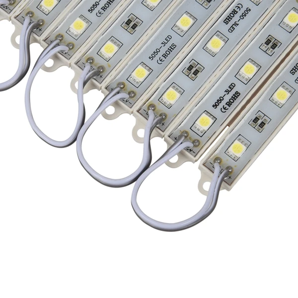 1*10pcs 5050 SMD 3 LED Module LED Strip String Light Waterproof DC 12V Cool White