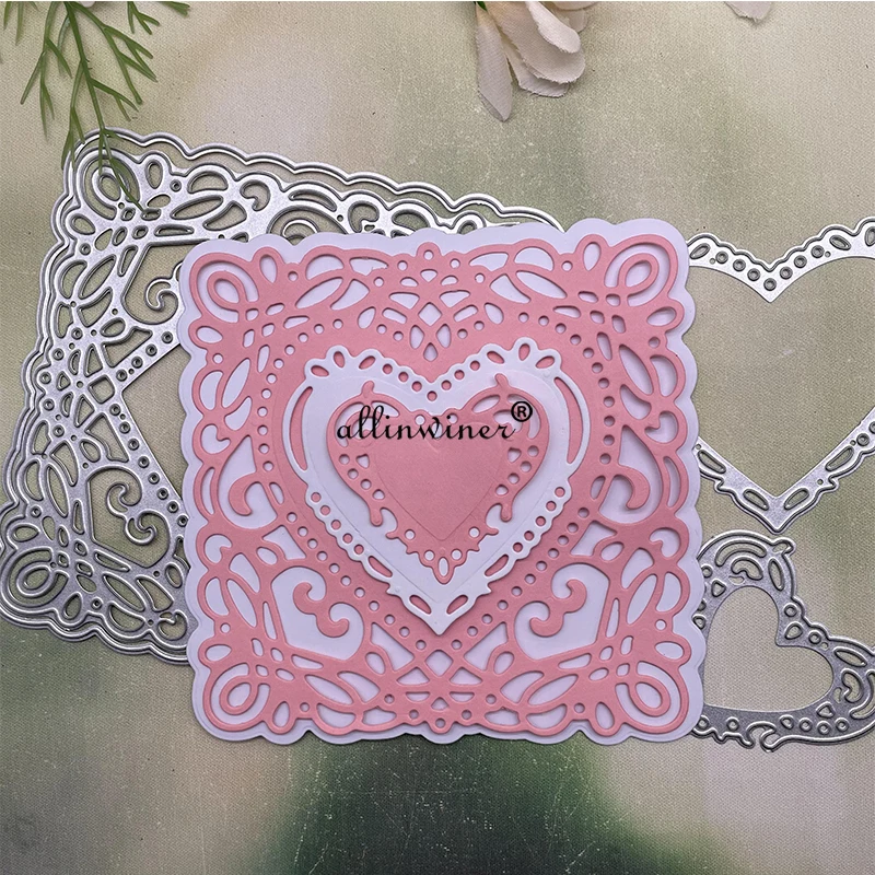 Entwined Hearts frame Metal Cutting Dies Stencils Die Cut for DIY Scrapbooking Album Paper Card Embossing