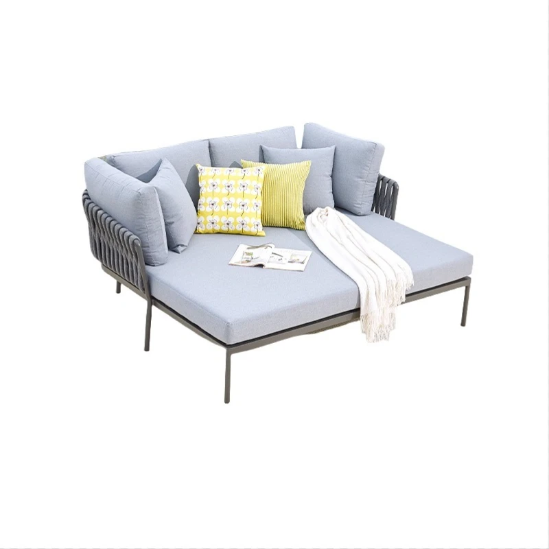 

Outdoor bed, open-air rope weaving leisure garden courtyard hotel room bed