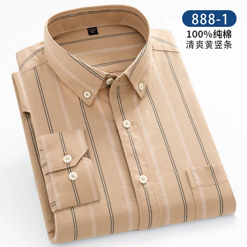 Spring Autumn New Men Cotton Long Sleeve Shirt Blue Men Business Casual Business Shirt