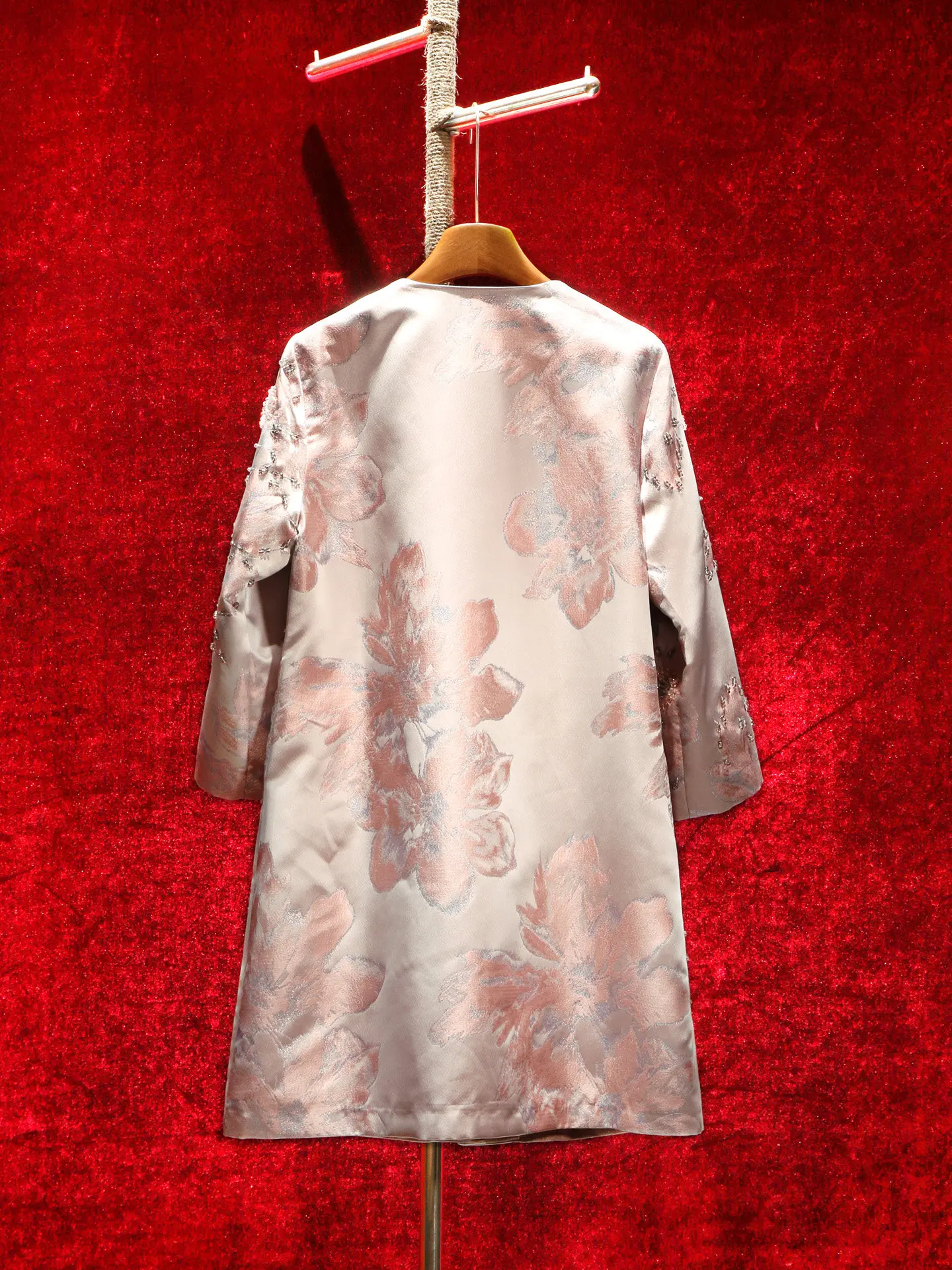 ZAMOR HIGH END High-End Custom Heavy Beaded Jacquard Mid-Length Trench Coat Women's Autumn 2026 New Versatile Slim Fit Outerwear