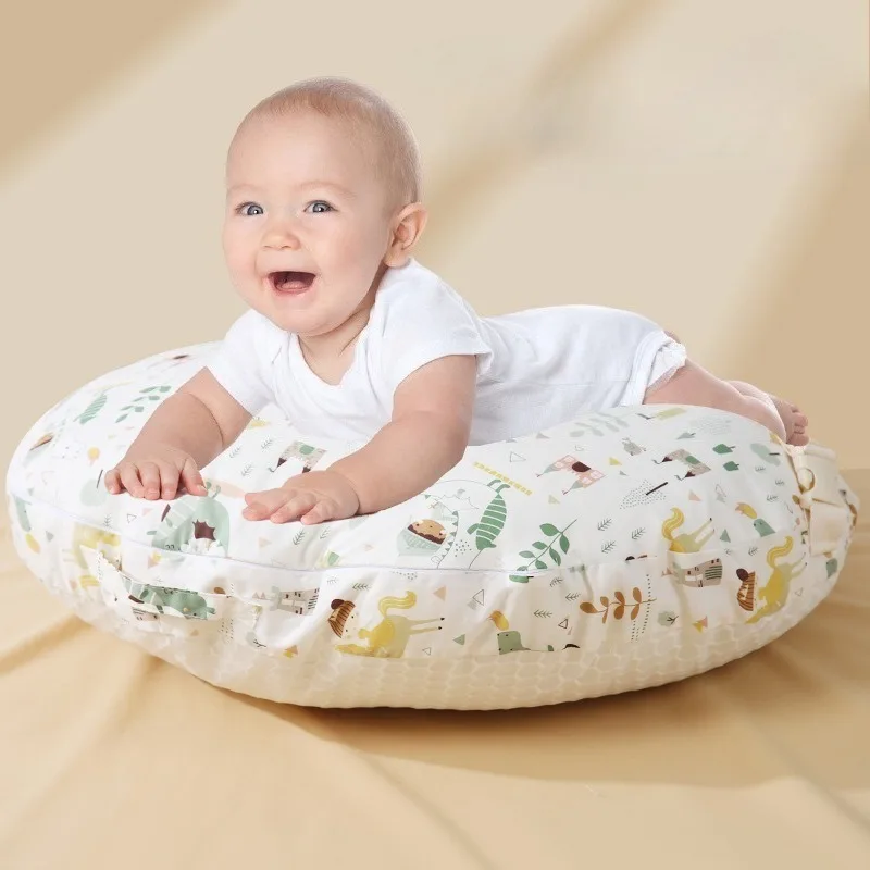 Almohada de soporte para lactancia y el bebé, almohada de lactancia multiusos para bebés, tiempo de barriga y alimentación de biberones con lavables, cosas útiles
