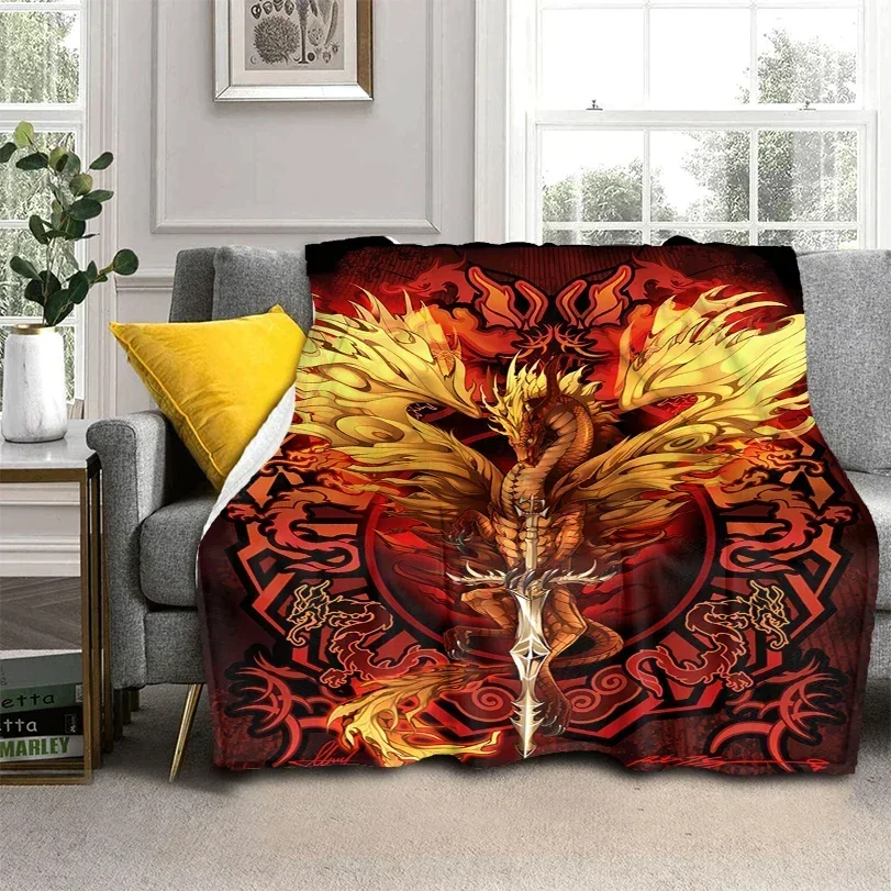 2026 3D Print Dragon Blanket Soft Sofa Cover Throw Blanket Fleece Tapestry Lightweight Warm Bed Blankets For Bedroom Couch