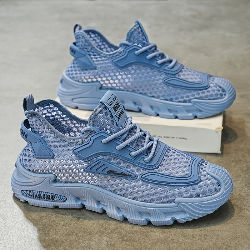 أحذية المشي الصيفية للرجال ، أحذية رياضية خفيفة الوزن ، شبكية ، متماسكة ، تنس ، مقاس كبير 44 ، جودة عالية ، جديدة ،