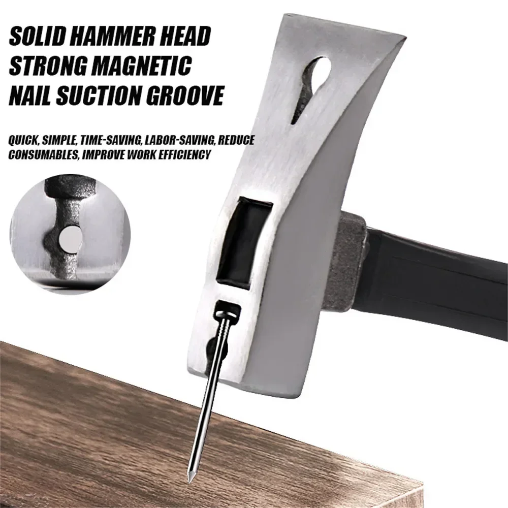 Multifunctional Manganese Steel Hammer with Pull Out Nail Hole and Chisel for Woodworking Chop Shave