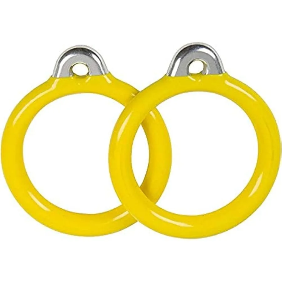 Swing Set Stuff Commercial Round Trapeze Rings with SSS Logo Sticker Yellow