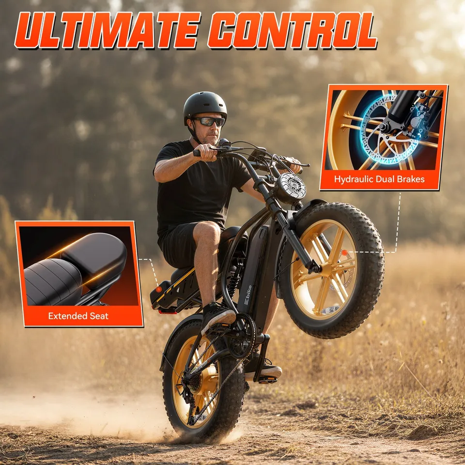 20" FAT TIRE ADULTS ELECTRIC BIKE 1500W PEAK 32MPH 48V 15AH MOUNTAIN EBIKE image 5