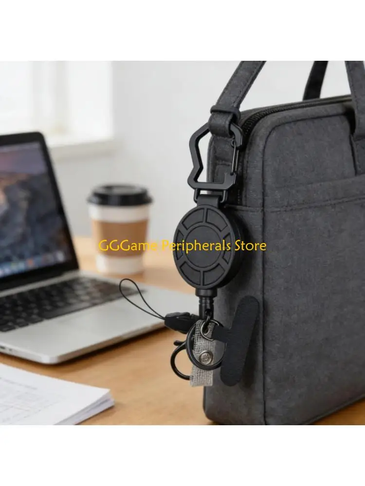 

U55B Retractable Keychain Badges Holder Outdoor Telescoping Phone Strap with Carabiner for Hiking Outdoor Activity