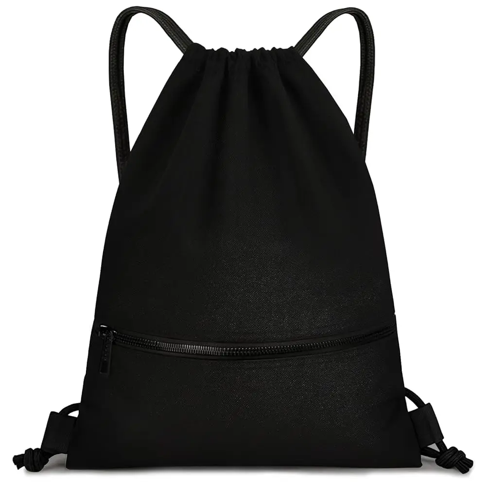 

Водонепроницаемая сумка-мешок для женщин и мужчин с отделением для обуви и карманом на молнии для футбола, баскетбола, плавания (черная, 16,5 дюймов)