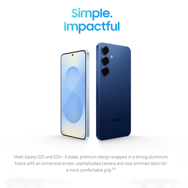 النسخة العالمية سامسونج S25 SM-S9310 سنابدراجون ®   8 Elite 6.0 بوصة 2340x1080 AMOLED 120 هرتز 50 ميجابكسل + 10 ميجابكسل + 12 ميجابكسل * 2 4000 مللي أمبير من النوع C NFC