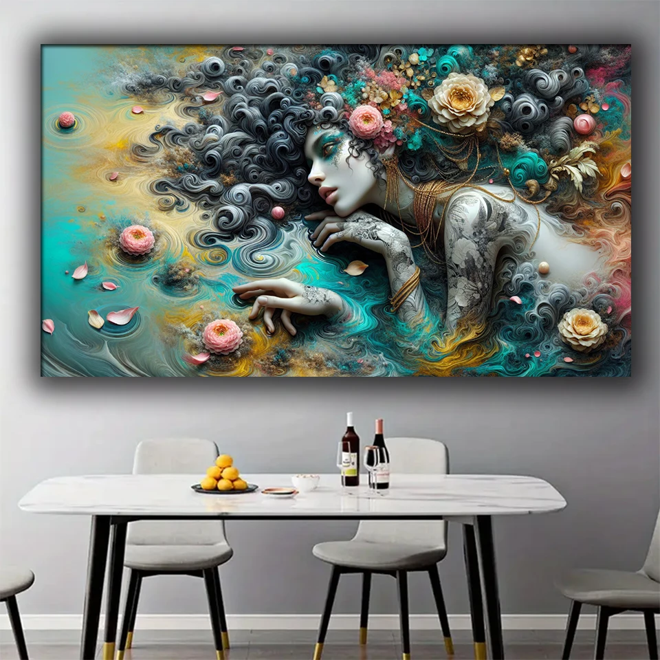 ﻿ Serenidad en sueños coloridos y tatuajes pintura de diamante nuevo 2025 tamaño grande cuadrado completo diamante redondo arte diamantes de imitación decoración del hogar