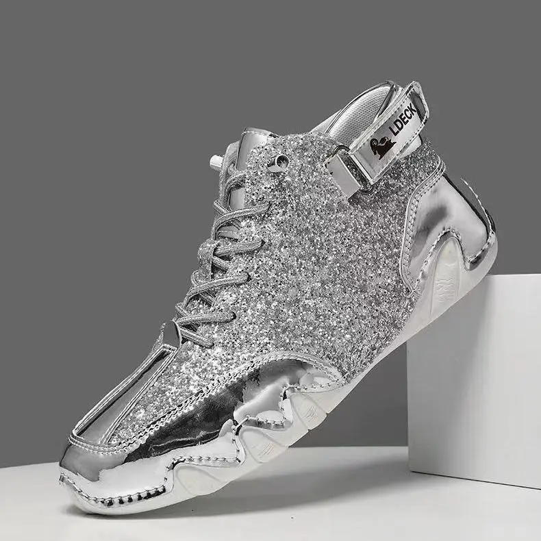 New Men's and Women's High-top Sports Shoes, High-quality Ladies' Outdoor Enhanced Breathable Lace-up Casual Shoes, Men's Shoes