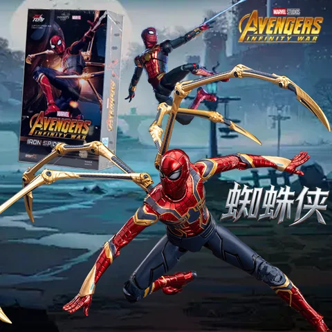 Original Zd Ps4 Spider Man Anime Peter Parker Gold Black Action Figure Statue Model Desktop Ornament Garage Kit Birthday Gifts
