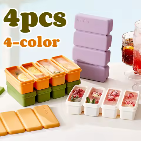 1/4pcs Silicone Ice Cube Trays Easy to Demould BPA-Free Ice Cream Mold for Chilling Drinks Smoothies Summer Kitchen Essential