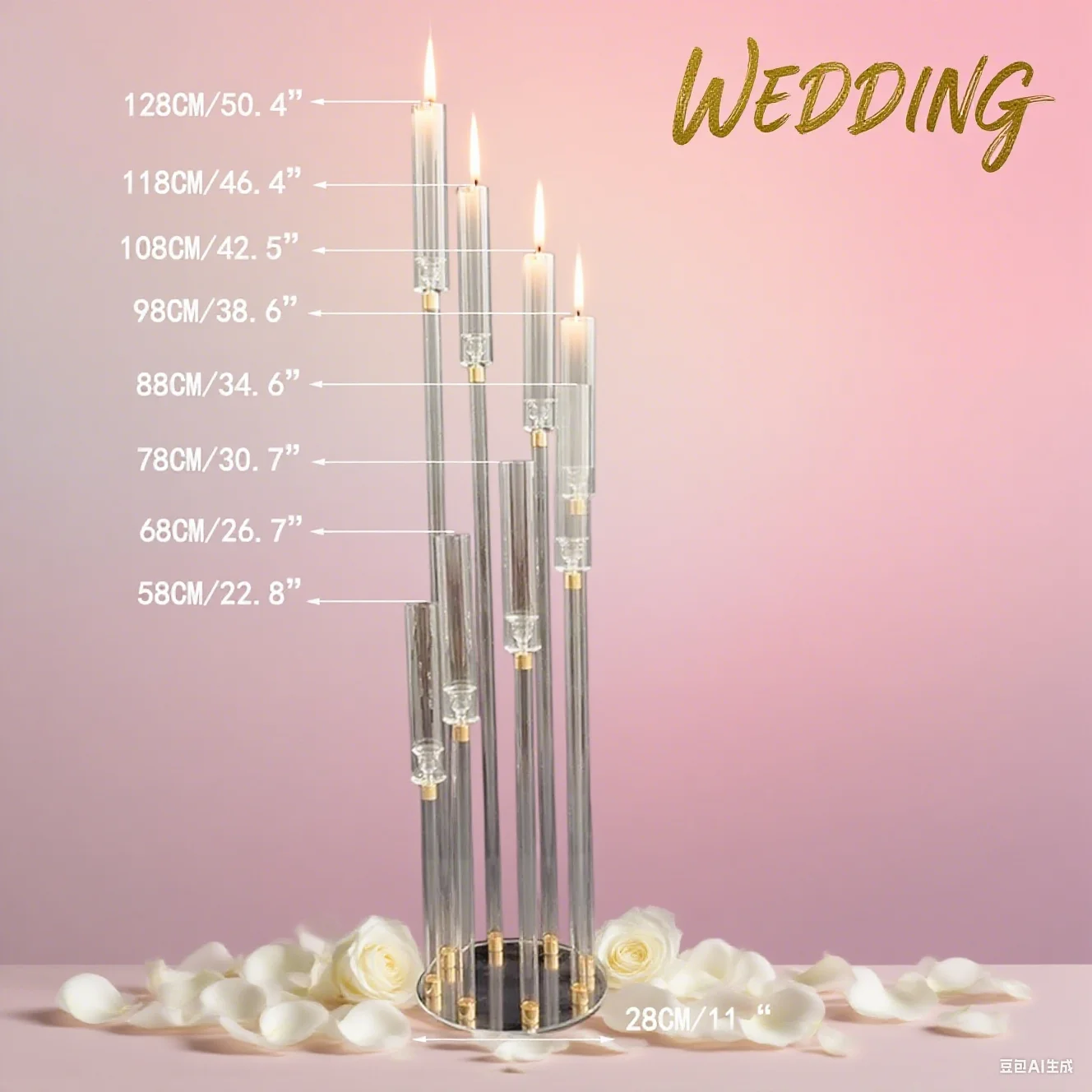 2-10Pcs Clear Acrylic Candle Holders, Wedding Table Centerpieces for DIY Events