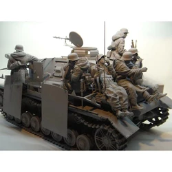 Die-cast Resina Modelo Kit de Montagem, Soldado Tanque Conjunto Completo, 6 Pessoas, Sem Pintar, Frete Grátis, 2494, 1:16