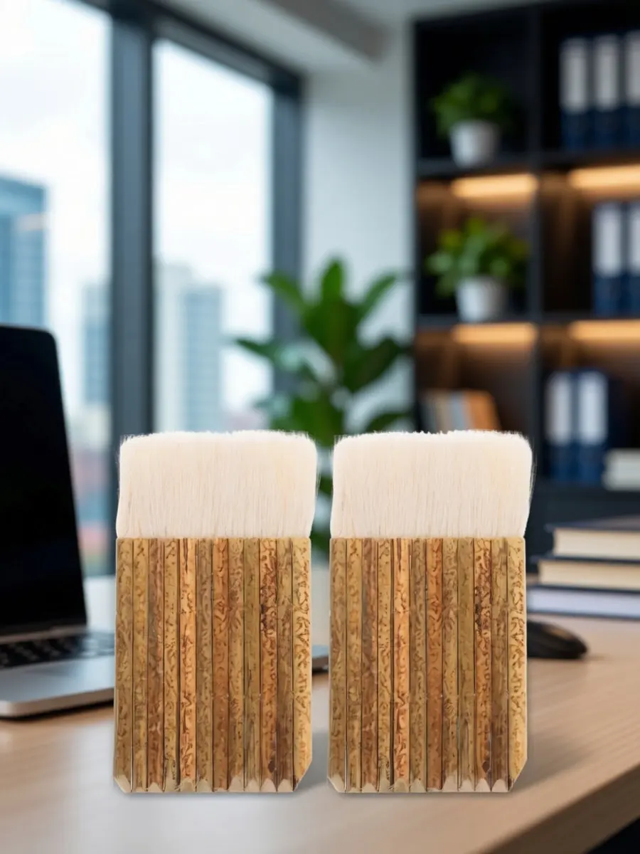 2Pcs Soft Hair Hake Brushes Bamboo Handle Paint Brush for Calligraphy Sketching Pottery Watercolor Oil Acrylic Glue Wash