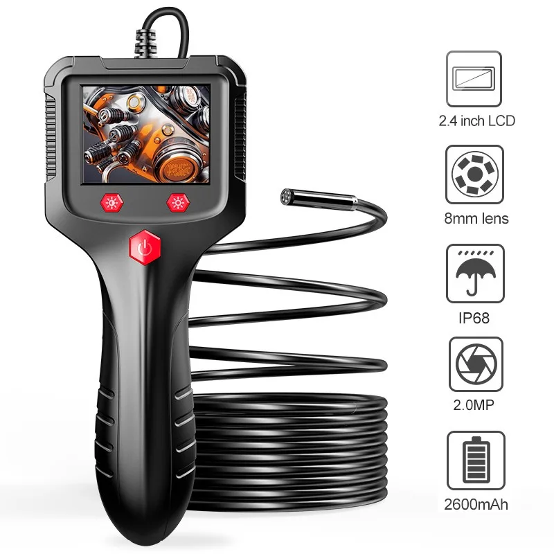 

2.4-inch endoscope IPS HD screen handheld 1080PHD endoscope 5.5mm camera IP68 waterproof car repair pipeline maintenance