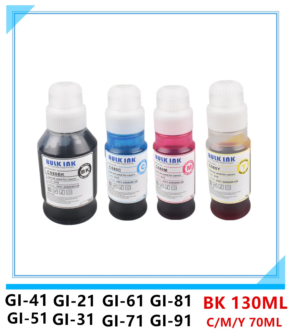 

compatible GI-41 GI-51 GI-61 GI21 Dye Ink Refill Kit for Canon PIXMA G1420 G2420 G2460 G3420 G3460 G1520 G2520 G2560 G3520 G3560